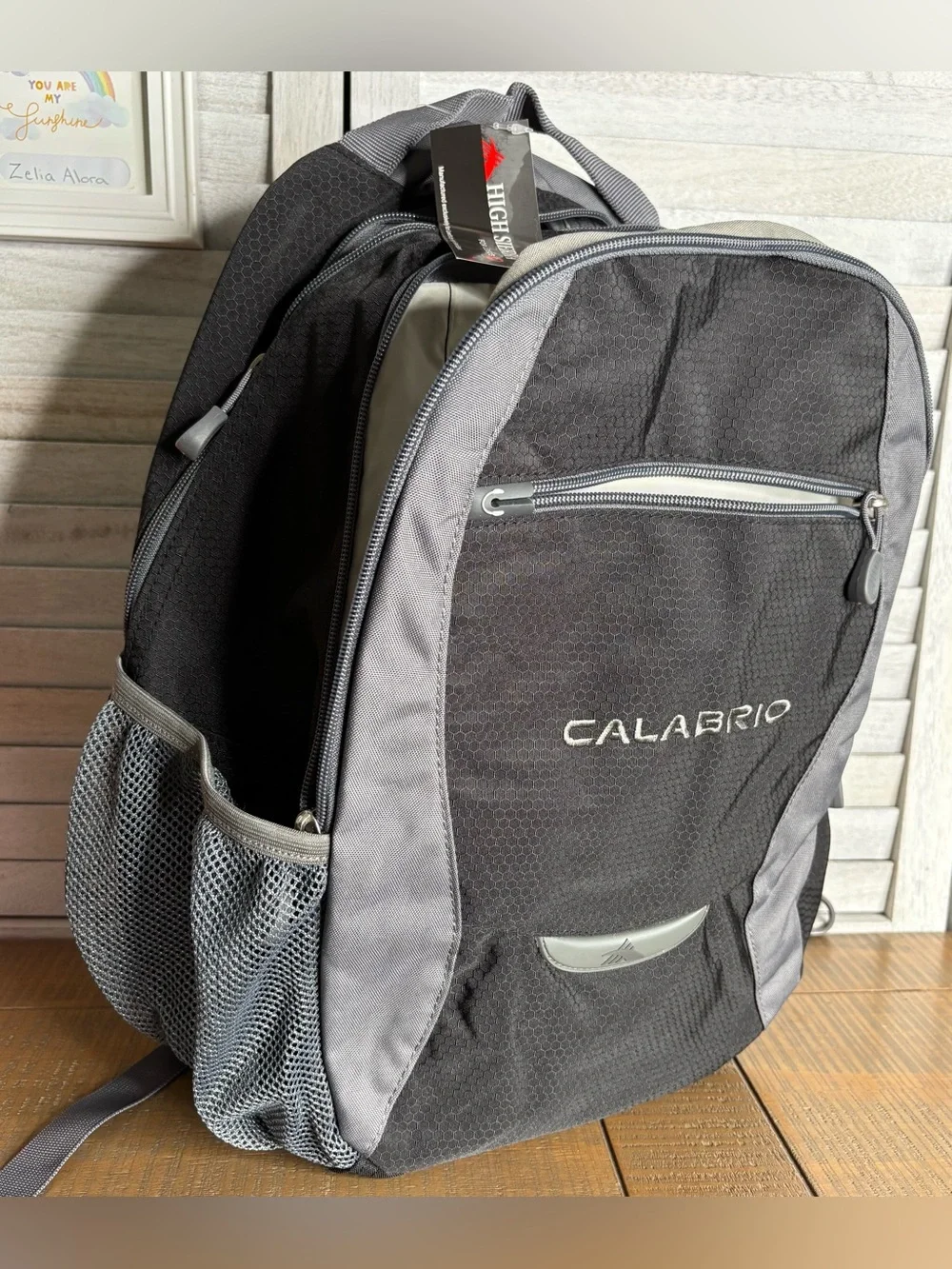 High Sierra Curve Backpack Black Gray Calabrio Tech Daypack NWT